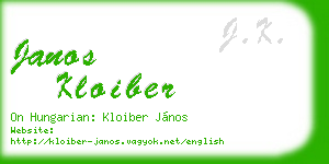 janos kloiber business card
